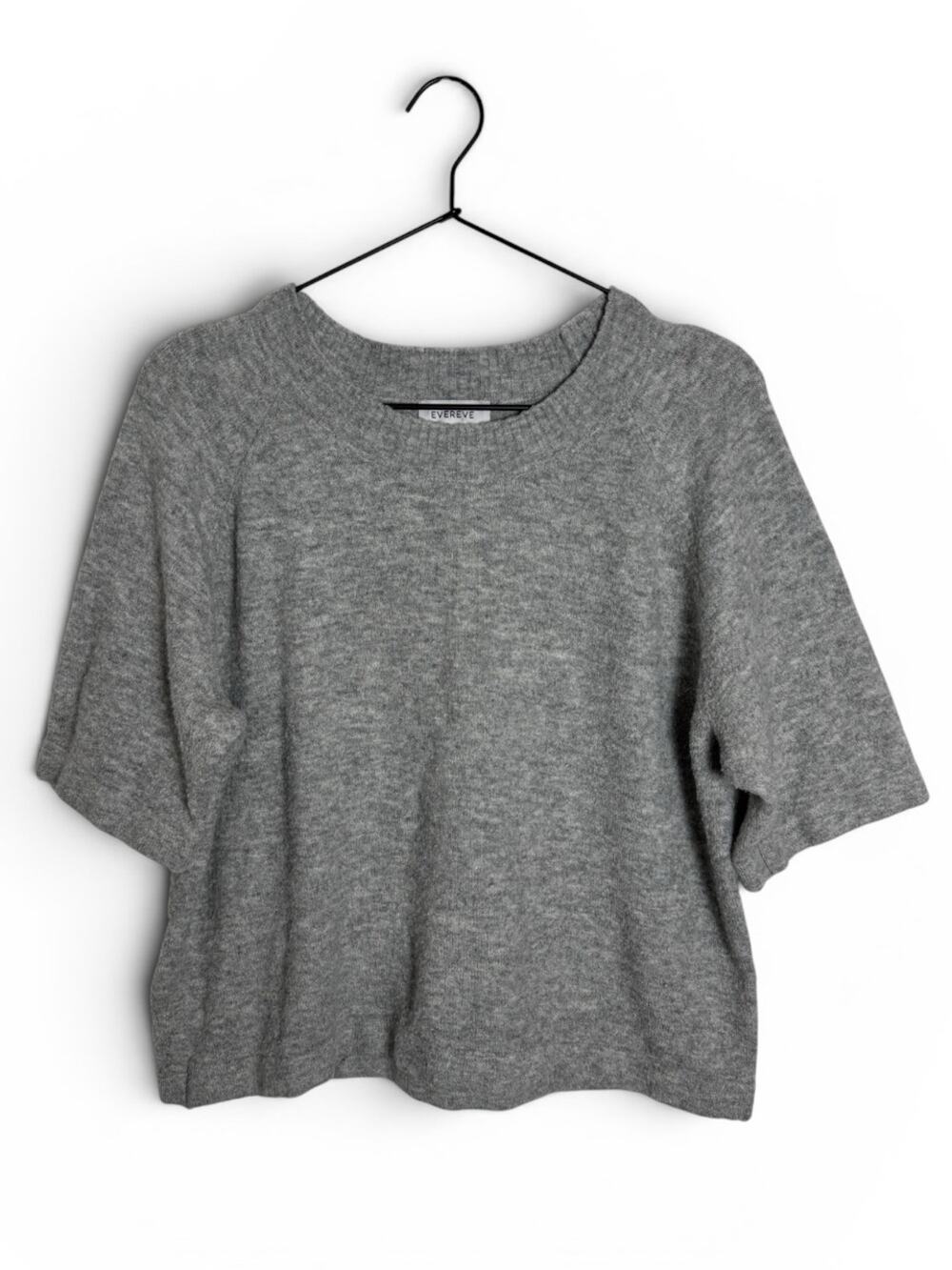 Evereve Sami Pullover Gray Crewneck Short Sleeve Sweater